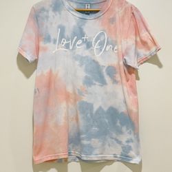 Love One International Faded Pink & Blue Tie Dye Tee