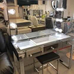 New LED Vanity With Stool Visit us at K Furniture And More 5513 8th Street W Suite 10 Lehigh 