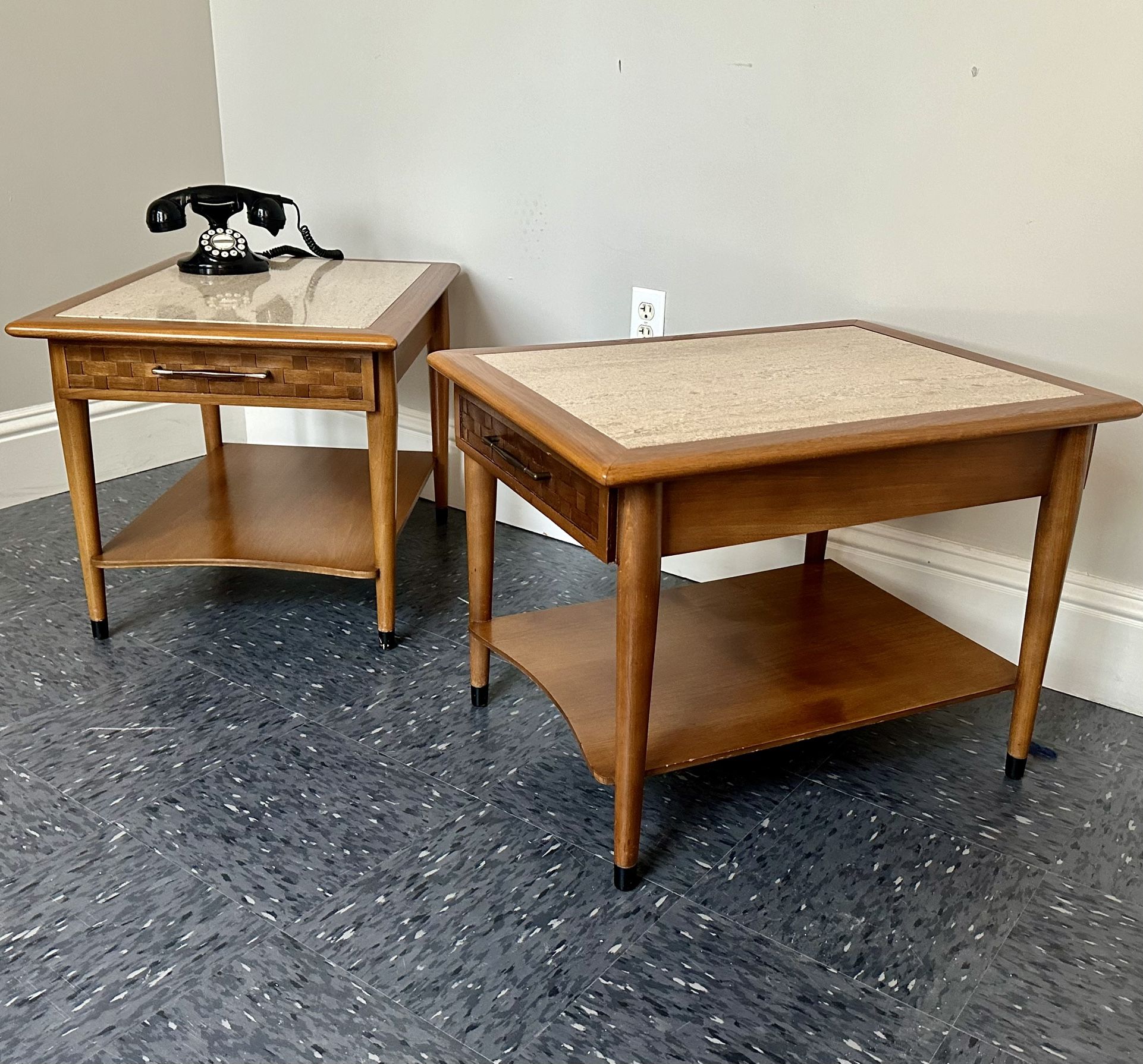 Pair Of Antique Mid-Century Modern Side End Tables