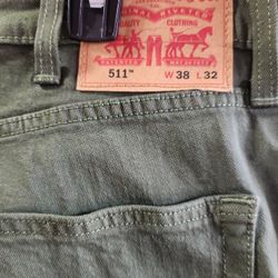 Men's Levi's 511 38by 32 Green 