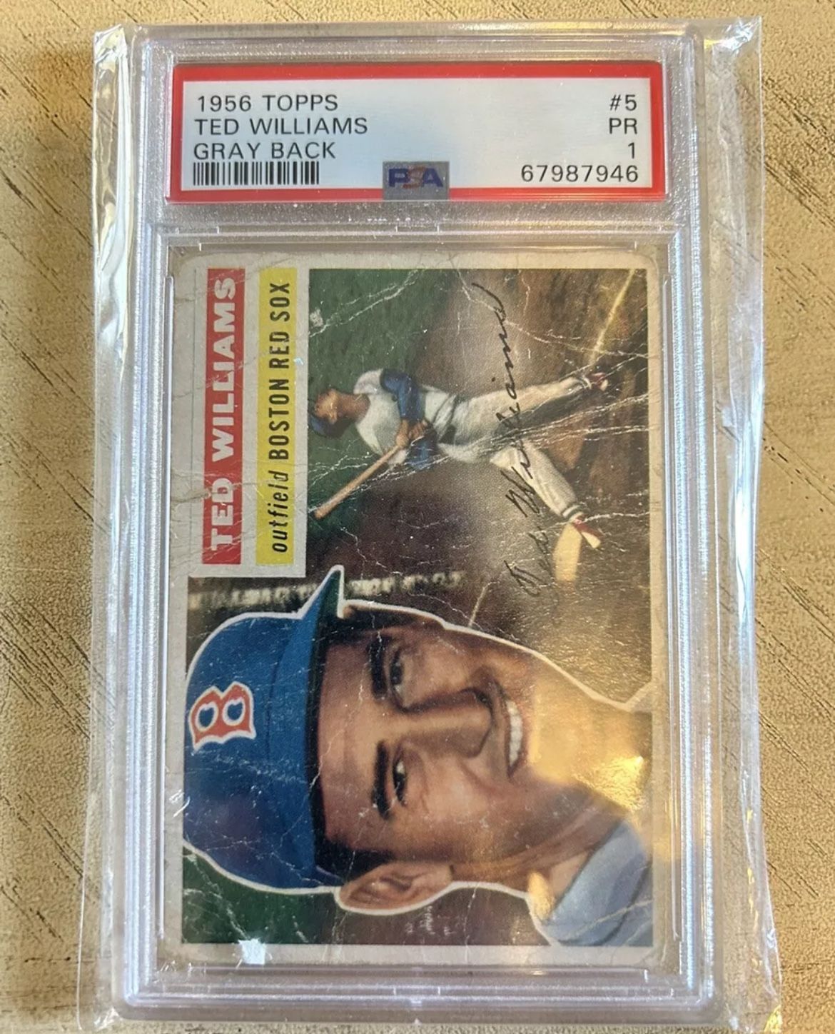 1956 Topps Ted Williams Gray back #5 PSA 1