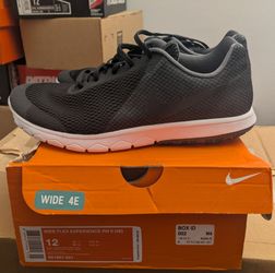 Lightly Used Nike Men's Flex Experience RN 6 Running Shoes, Black / Dark Grey, Size 12, 4E