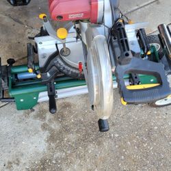 Chicago Electric Miter Saw With Masterforce  Miter Saw Stand In Good Condition 