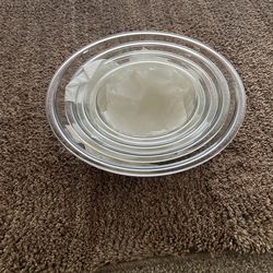 Vintage 4 Clear PYREX Nesting Bowls