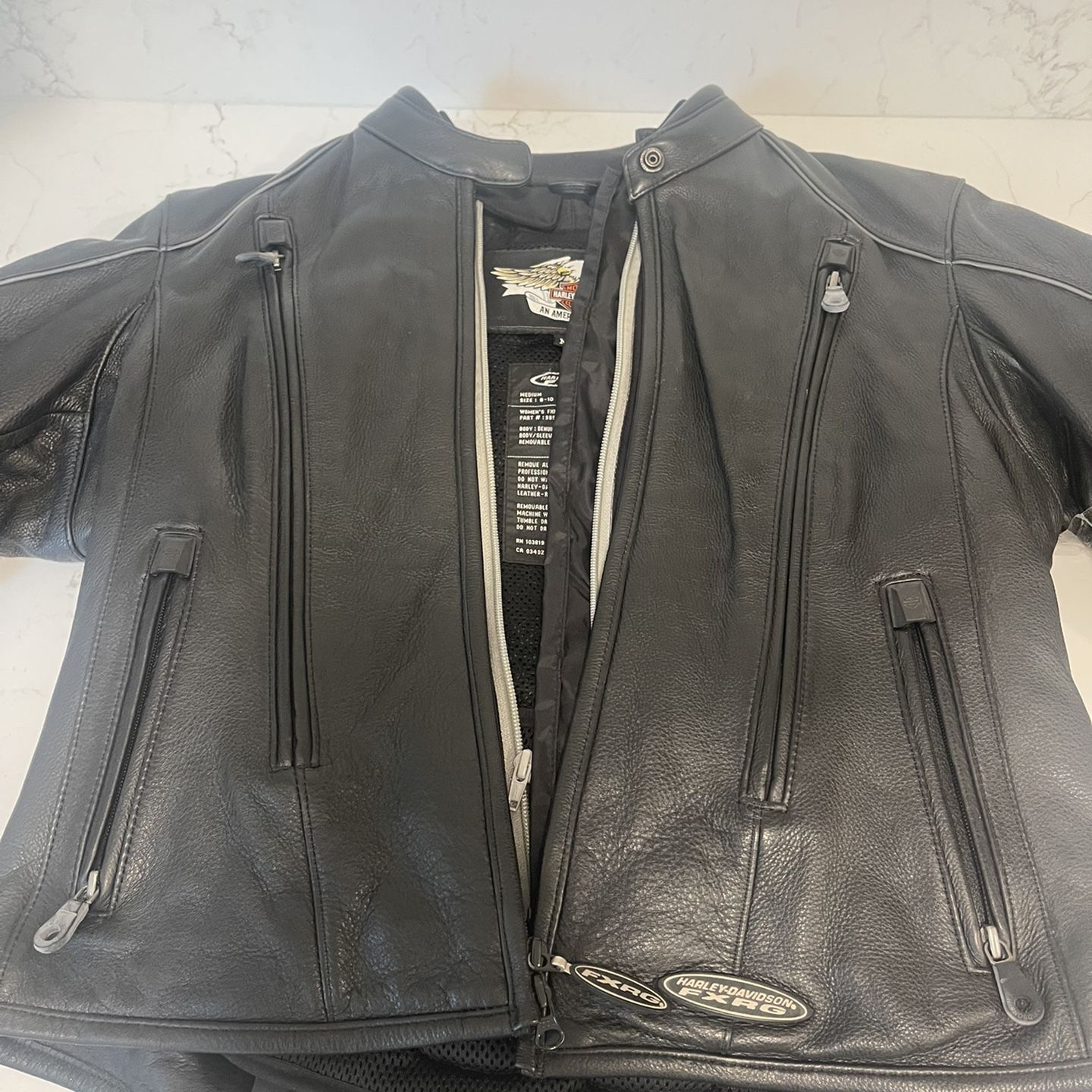FXRG Womens Protective Leather Motorcycle Jacket - Medium 
