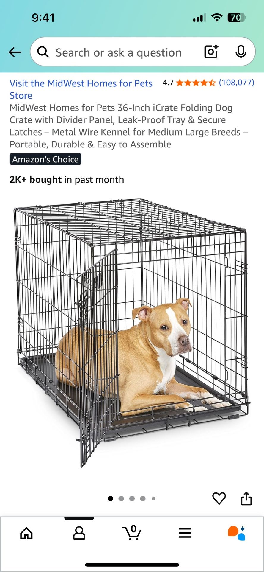 Midwest Homes 36” Folding Crate