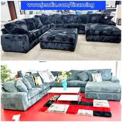 Fabric Livingroom Furniture Sectional Couches Sofa 🛋 Only $49 Down No Credit Needed 