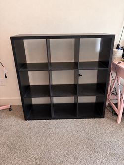 Black 9-Cube Storage Shelf Unit