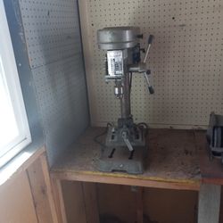 Vintage Table Top Drill Press , Grinder , Vice Selling Together Or By Pcs. $50 Each
