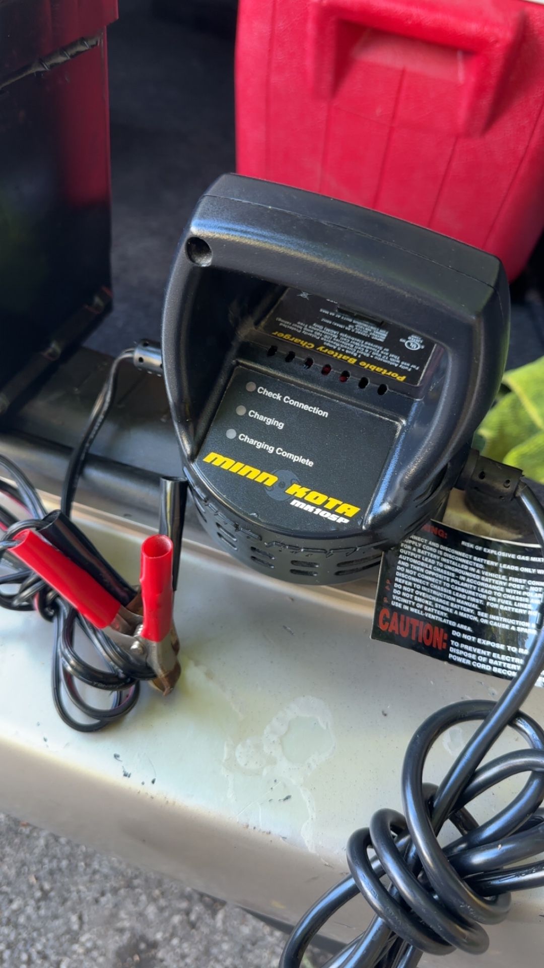 Battery Charger Power Inverter And Two Like New Batteries Used To Get Power