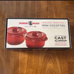 Nordic Ware Mini Cocottes - Set of 2 (12 oz) - Cast Aluminum - New in Box