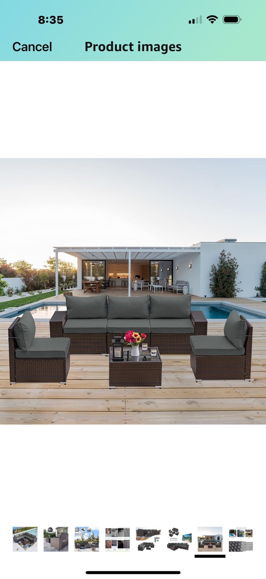Outdoor Sofá Set - 6 Pieces With Extra Blue Covers 