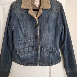 LUCKY BRAND Sherpa Lined Jean Jacket Vintage 90's Size Med