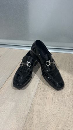 SALVATORE FERRAGAMO - PATENT LEATHER BRAIDED GANCINI LOAFERS W FULL SOLE GUARD - 10 EE
