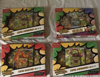 Pokemon Ascended Heroes Mega Emboar Ex Meganium Ex Deluxe Pin Collection