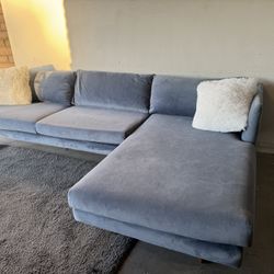 Blue Sectional Sofa Couch Sala 