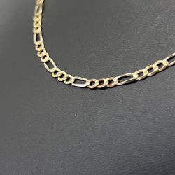 14kt Gold Tricolor Solid Figaro Necklace 20” 3.5mm 7.62grams 163125 5