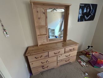 Wood Dresser with Mirror