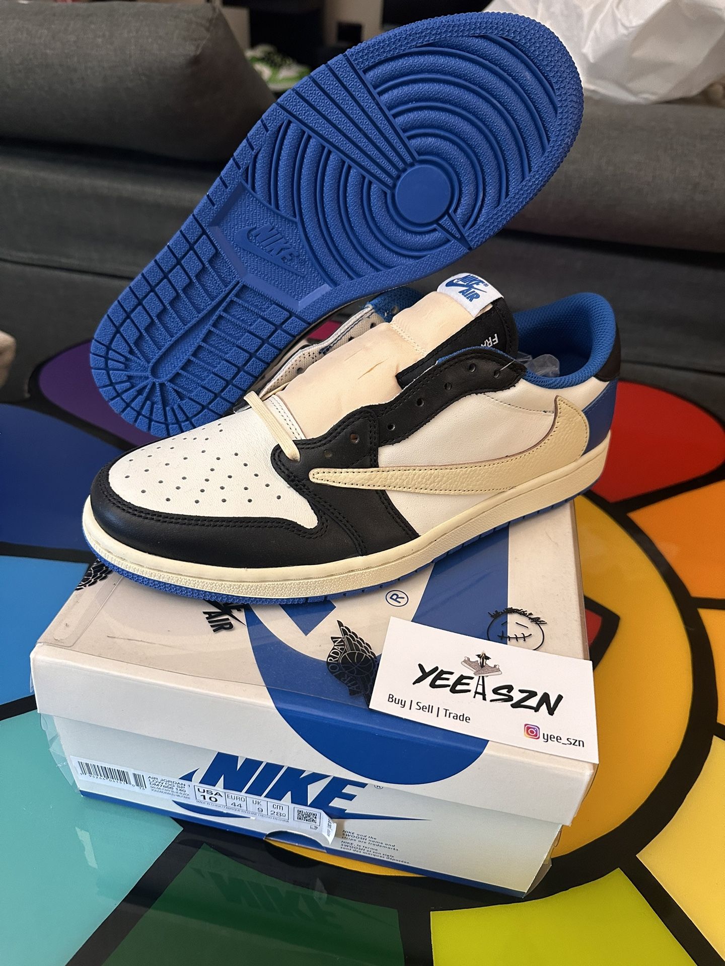 Nike Jordan 1 Low Travis Scott Fragment Size 10 