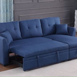 Reversible Pull Out Sleeper Sofa Bed Couch with Storage Chaise