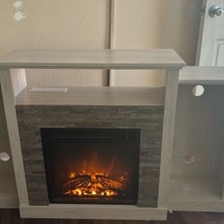 Electric Fireplace With Shelving