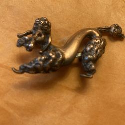 Vintage Mid Century Copper Poodle Broach