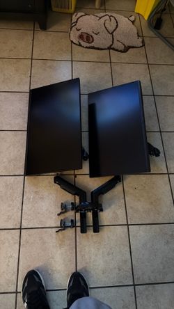 Dual Dell 27 Inch Monitors With FlowLift Stand