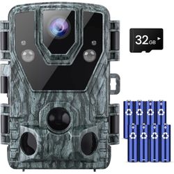Punvoe Digital Wildlife Trail Camera 24MP 1080P Game Camera with No Glow Night Vision 0.2s Trigger Time Motion Activated Trail Cam Hunting Camera