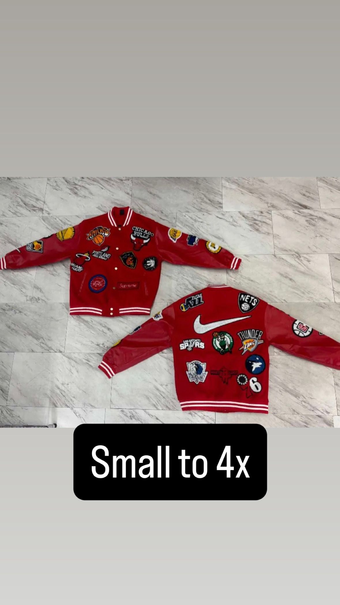 Red Nike supreme collab jacket