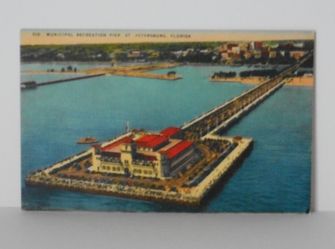 Antique Unposted Linen Million Dollar Pier, St. Pete Postcard