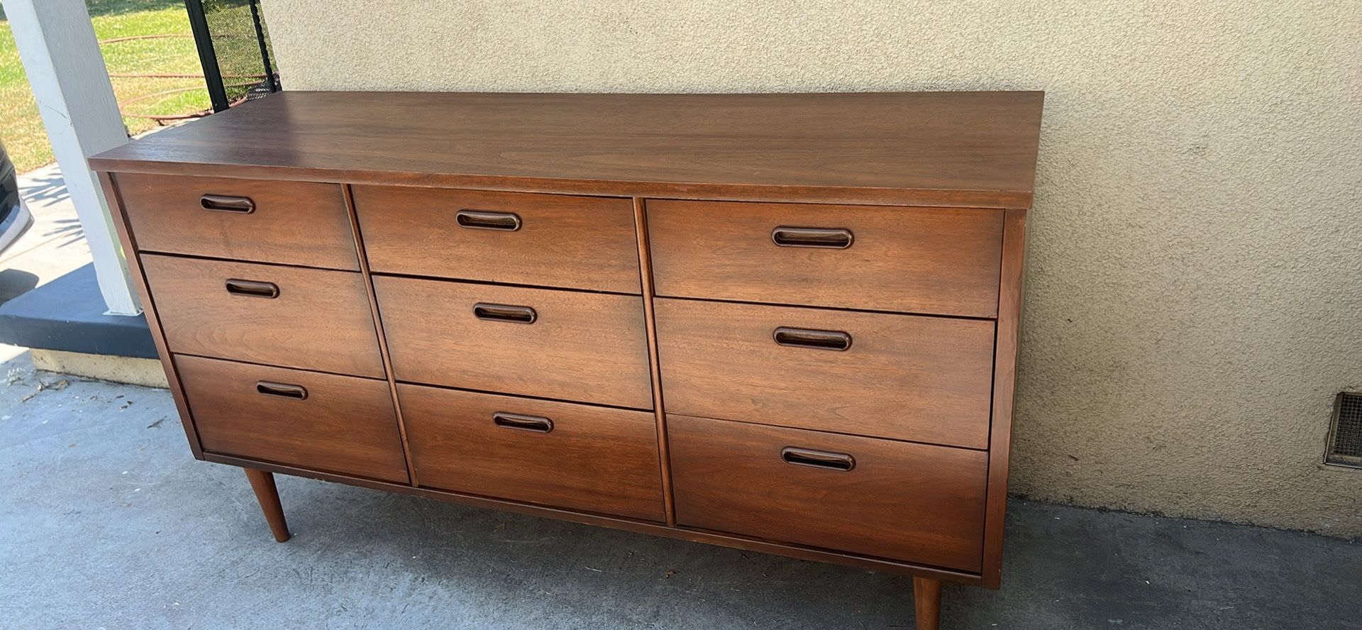 Solid walnut petite 9 drawer dresser