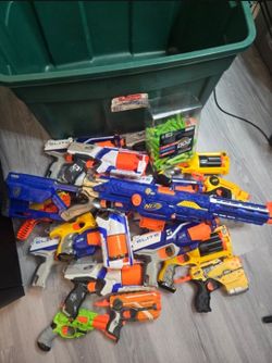 Nerf 20 Gun Blaster Lot With Darts Rifle