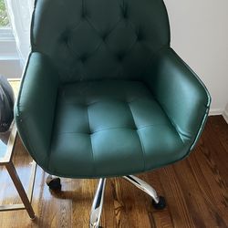 Green Faux Leather Office Chair