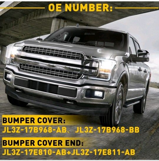 Fit For 2018-2020 Ford F150 Front Bumper Inserts Guards Pads End Caps Cover Trim