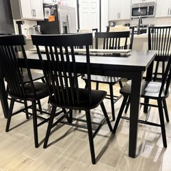 Black Kitchen Table With 6 Chairs 