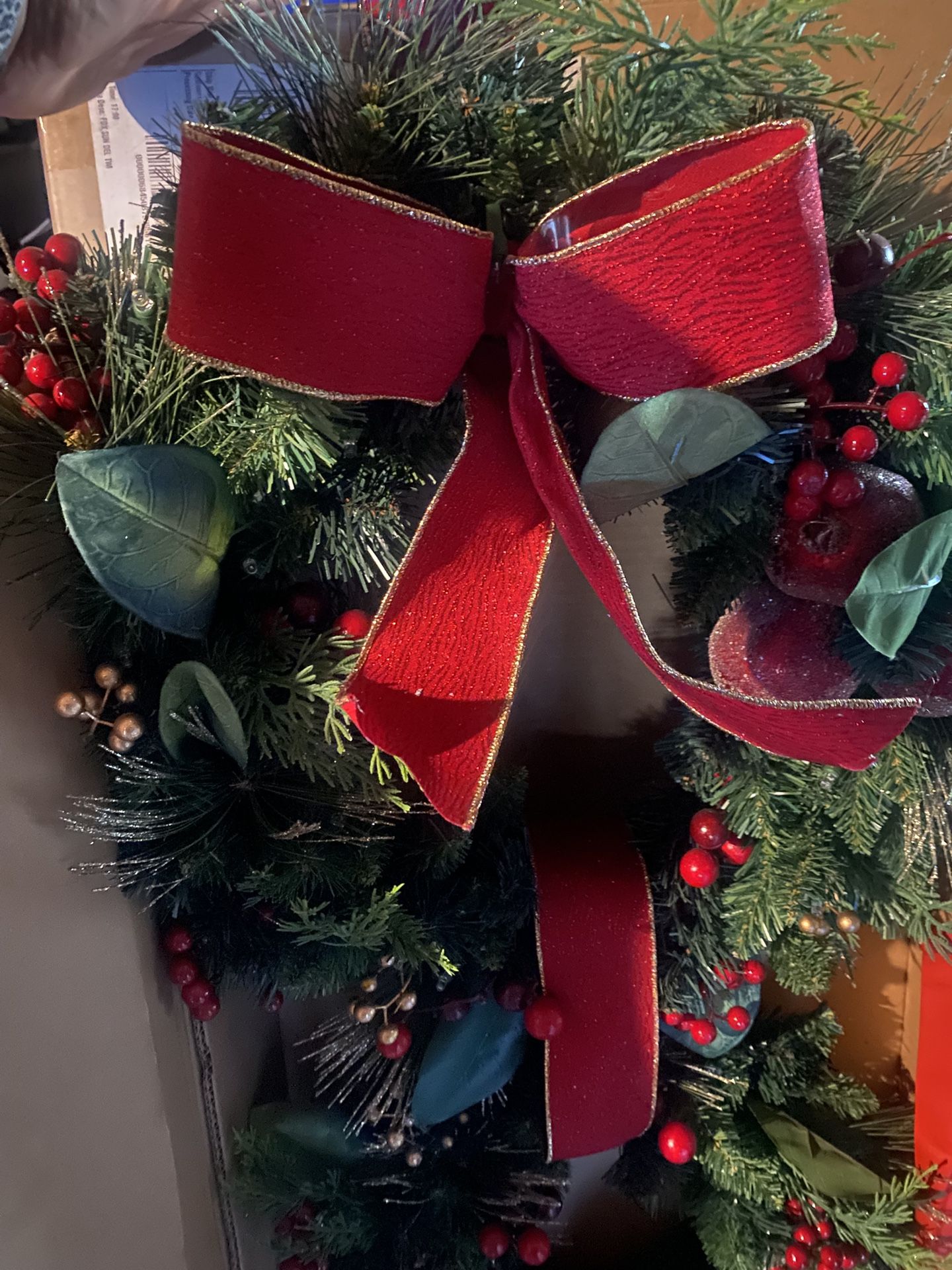 Three Wreath door hanger With lights