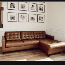💫 Small Genuine Leather Elegant Modern Auburn Sectional Sofa✨ Brand New 💯 Financing Options💰 Delivery Available 👍 L Shape Sofa💥