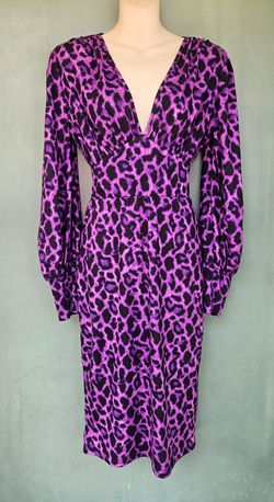 DRESS PURPLE & BLACK LEOPARD PRINT