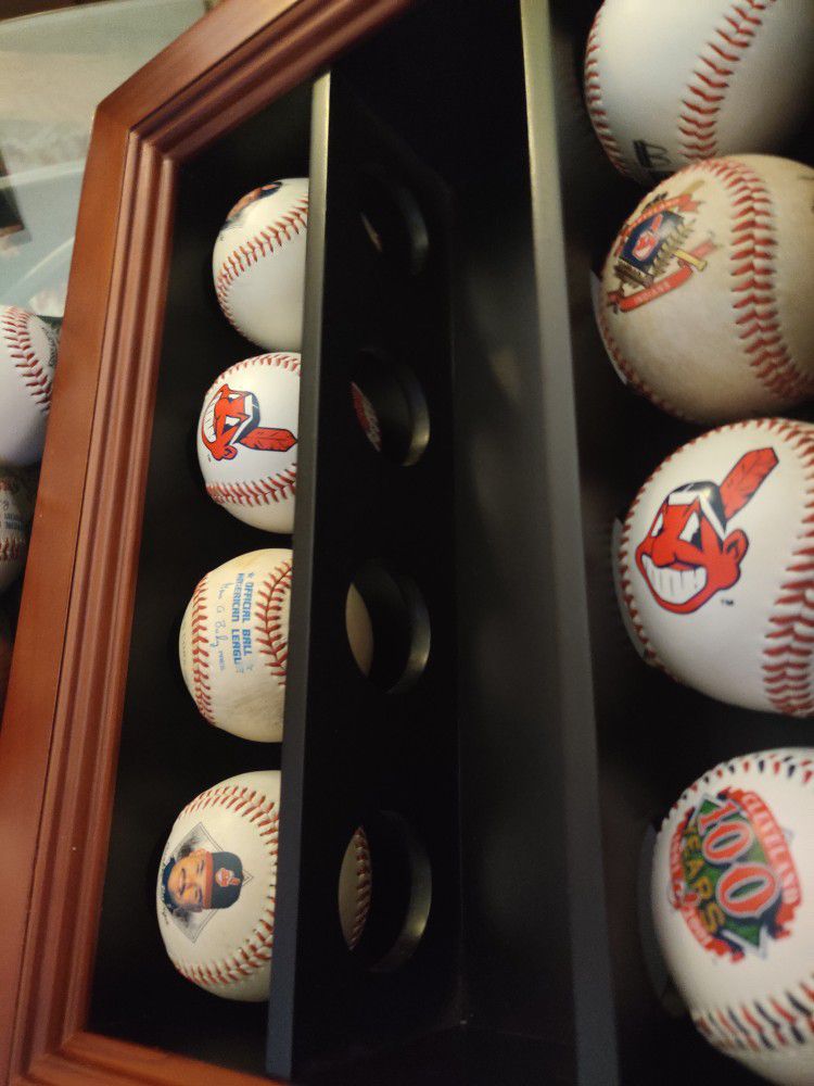Baseball Collection with Wall Display Case for Sale in No Fort
