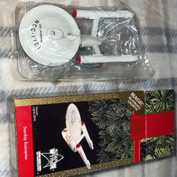 Hallmark unique Keepsake 25th Anniversary Ornament Starship Enterprise 1991