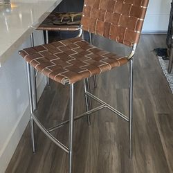 Leather Barstools Set 