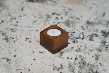 Handcrafted Walnut Tealight Candle Holder