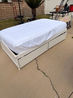 Twin bed Frame with storage and mattress