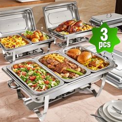 3 Silver Chafing Dishes