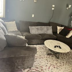 Sectional & Marble Coffee table