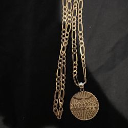 14k fígaro chain + 10k pendant 