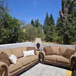 *FREE DELIVERY* Ashley couch & loveseat + tables & table lights