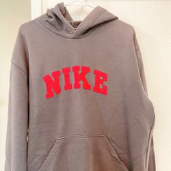 Nike Men's Charcoal Cotton Fleece Lined Swoosh Hoodie :Size Large