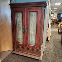 Beautiful Hand Painted Armoire Cabinet 