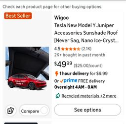 Tesla Model Y Juniper Sunshade BLK